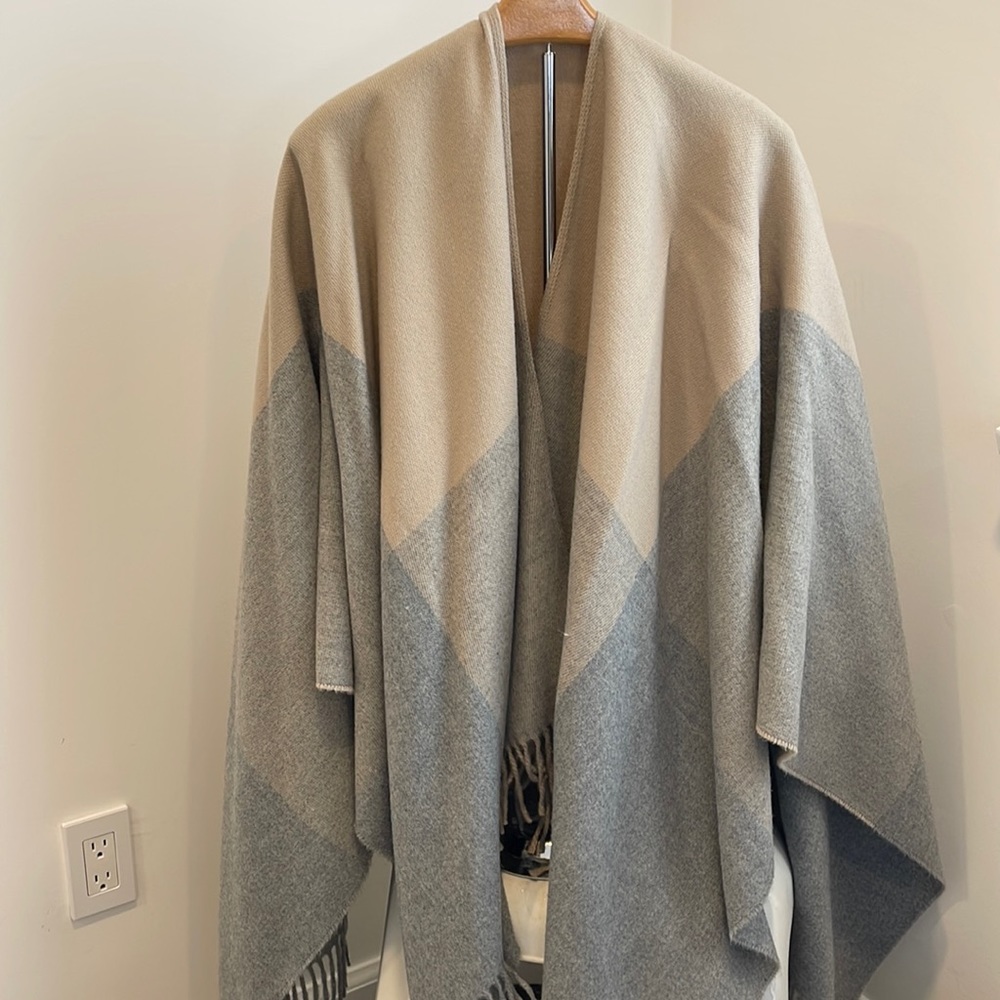 Plaid poncho